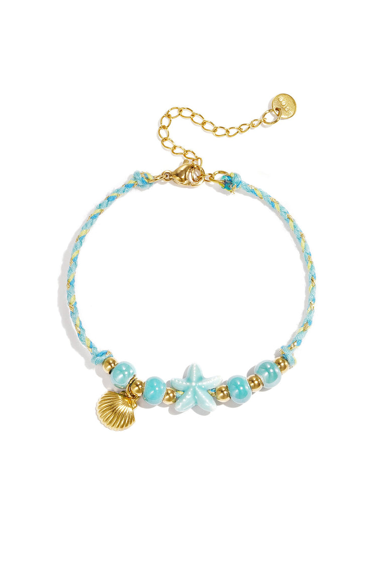 Armband Met Kralen Van Touwmotief, Zeester En Schelp