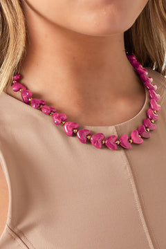 Kralenketting met hartjes