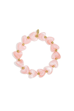 Elastieken hartjes kralenarmband