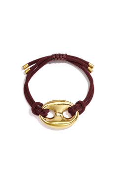Satijnkoord armband met knop detail