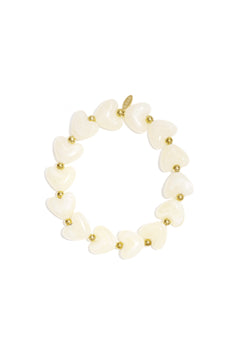 Elastieken hartjes kralenarmband