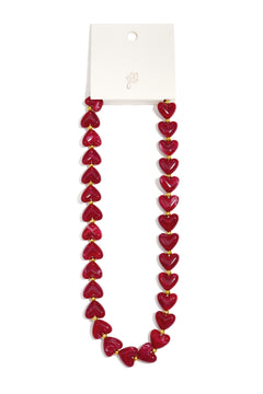 Kralenketting met hartjes