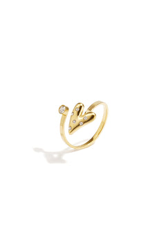 Minimalistische Ring met Hartje En Steentje 