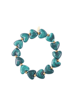 Elastieken hartjes kralenarmband