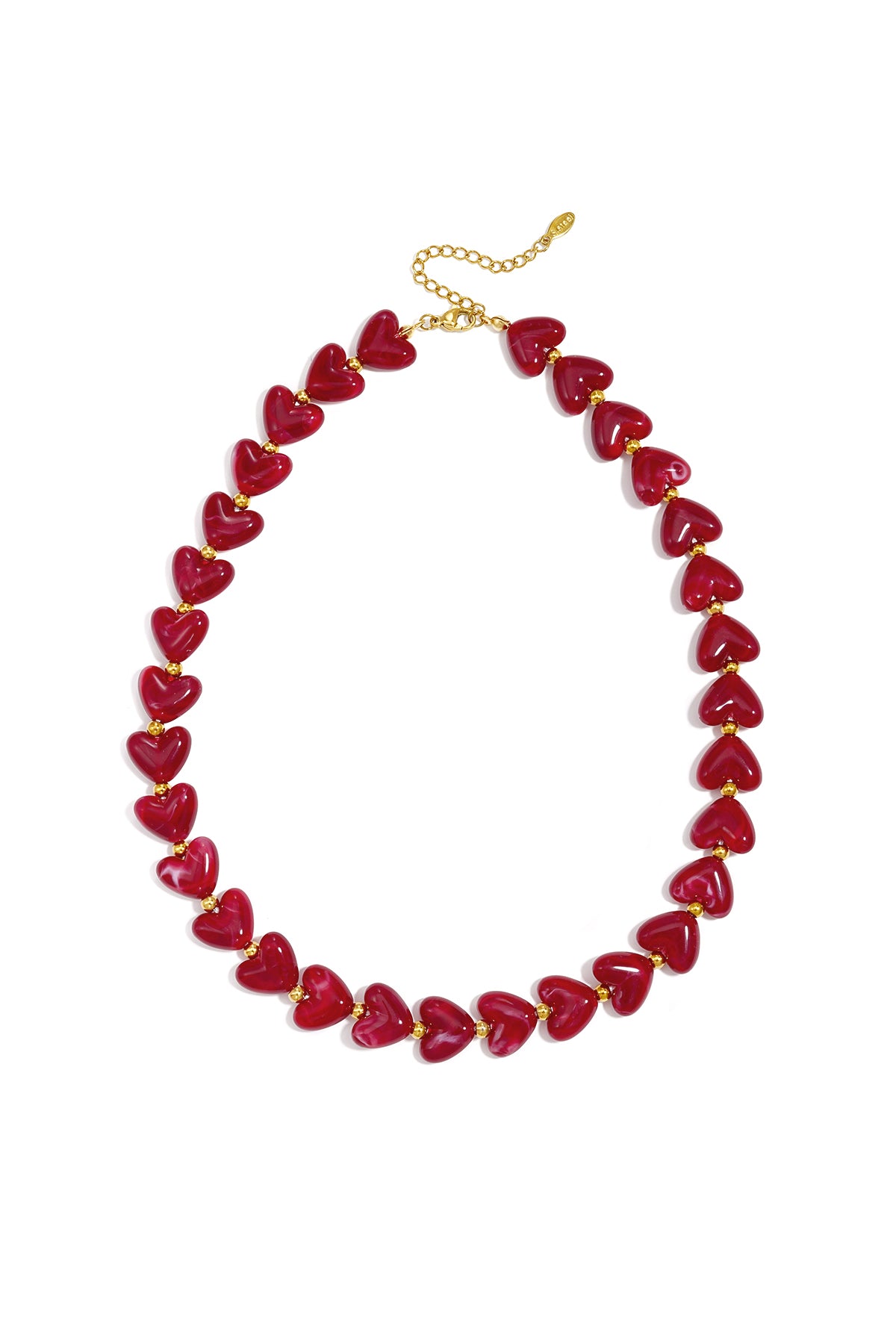 Kralenketting met hartjes