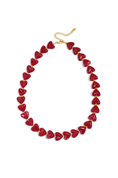 Kralenketting met hartjes