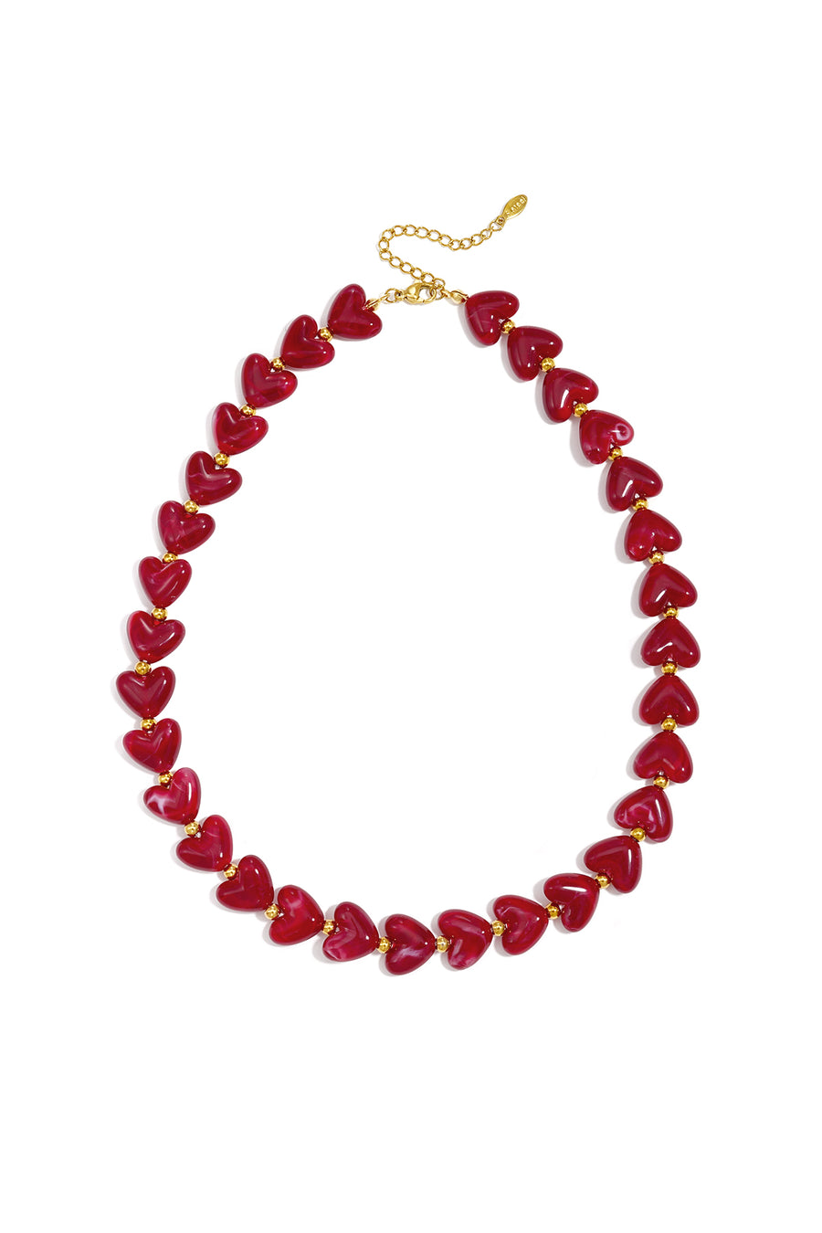 Kralenketting met hartjes