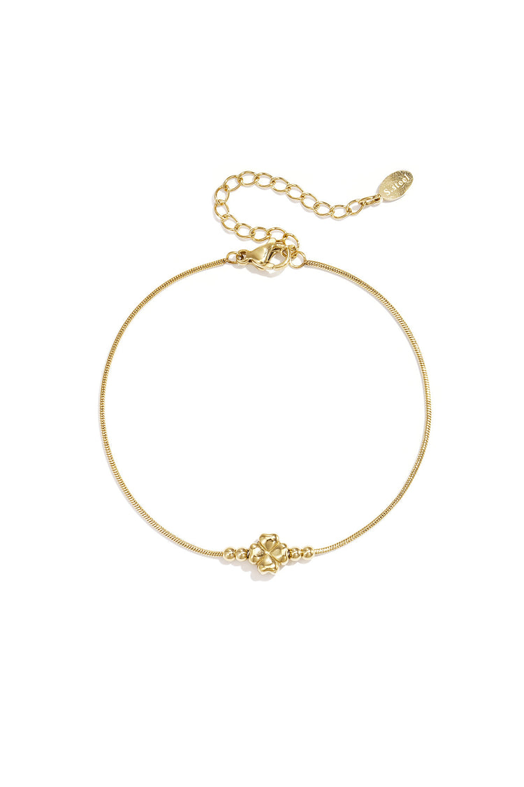 Armband Met Minimalistische Klaver En Kraaltjes