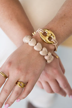 Armband Met Chunky Harten Kralen