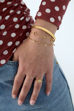 Love Armband Met Hangende Steentjes