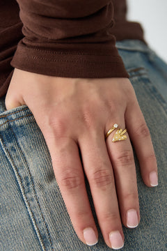 Minimalistische Ring met Hartje En Steentje 